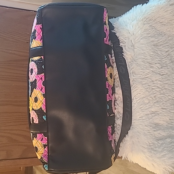 Betsey Johnson Weekender Bag: Donut+ Cat Design with Black Background. - Picture 10 of 12